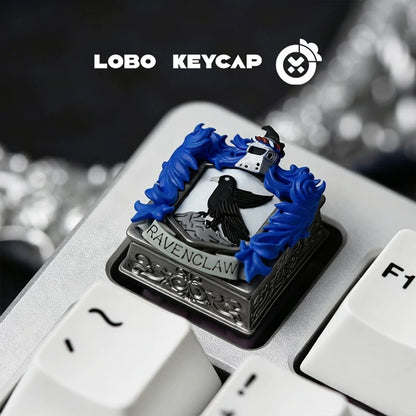 Harry Potter Academy badge, multi-color resin molded personalized keycaps, magical cartoon fantasy themed design mechanical keyboard decorative keycaps