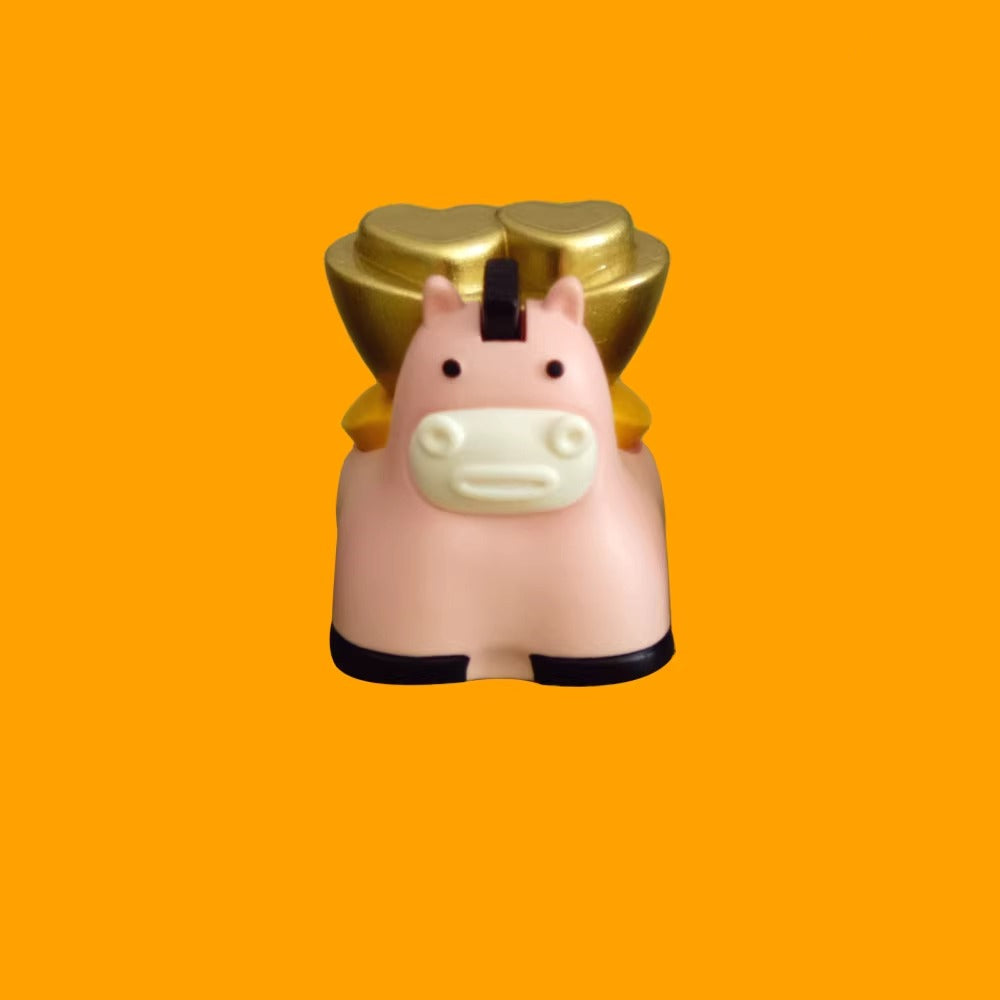 Chinese New Year, Year of the Horse, auspicious symbolism. Small horse shaped painted personalized keycaps, keyboard decorated keycaps