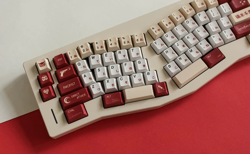 Nishikigi Chisato, Lycoris Recoil Theme PBT material personalized key cap set, animation game culture creative decoration key cap set, compatible with 61/64/68/75/84/87/104 key mechanical keyboard