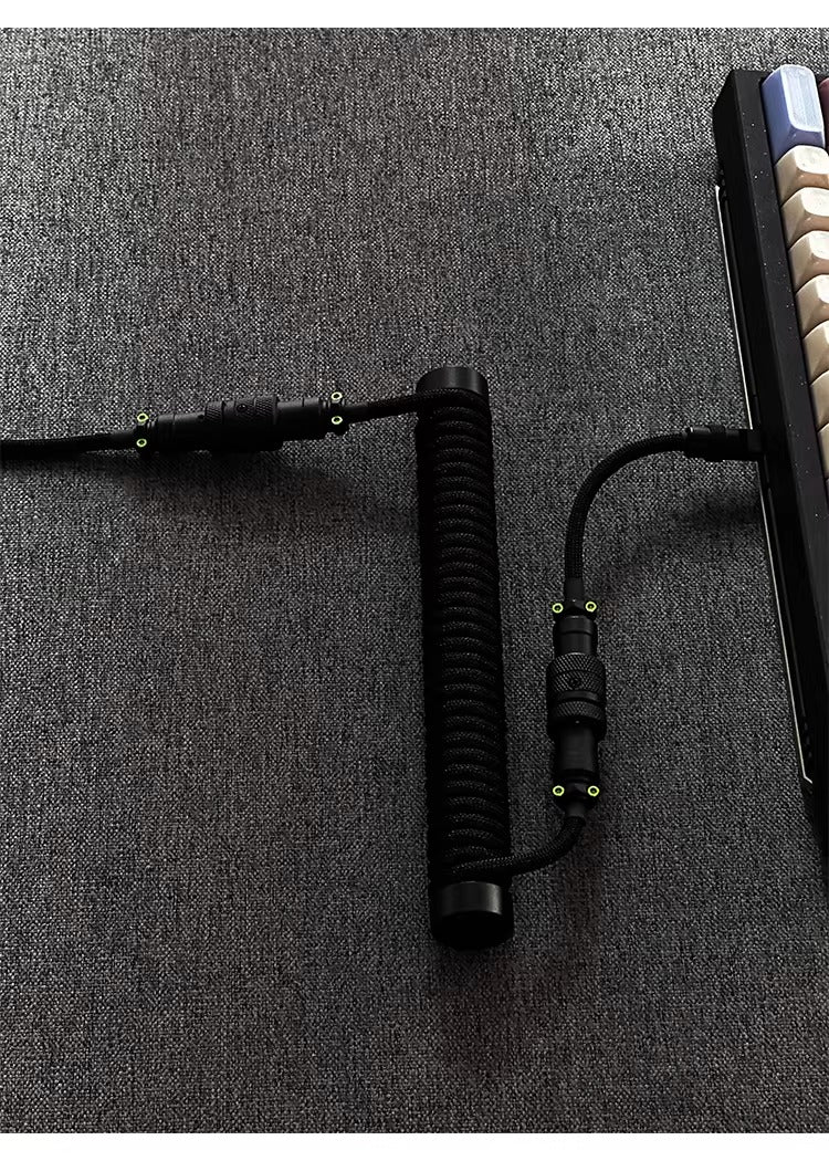 Hand customized three-stage illuminated aviation plug data cable, mechanical keyboard cable supporting magnetic axis keyboard