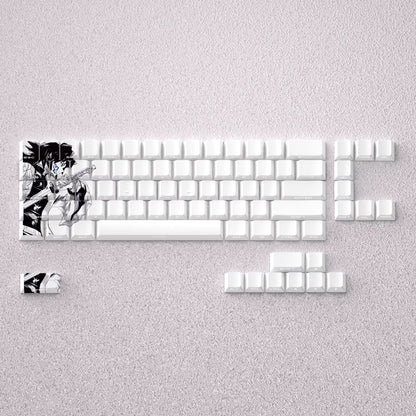 Demon Slayer: Kimetsu no Yaiba series, Tomioka Giyuu theme, original high PBT material compatible MX switch mechanical keyboard, anime game theme set keycaps, mechanical keyboard replacement keycap set