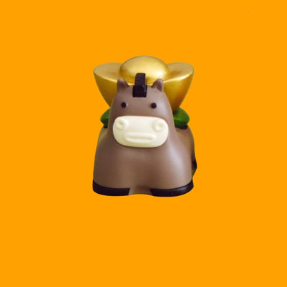 Chinese New Year, Year of the Horse, auspicious symbolism. Small horse shaped painted personalized keycaps, keyboard decorated keycaps