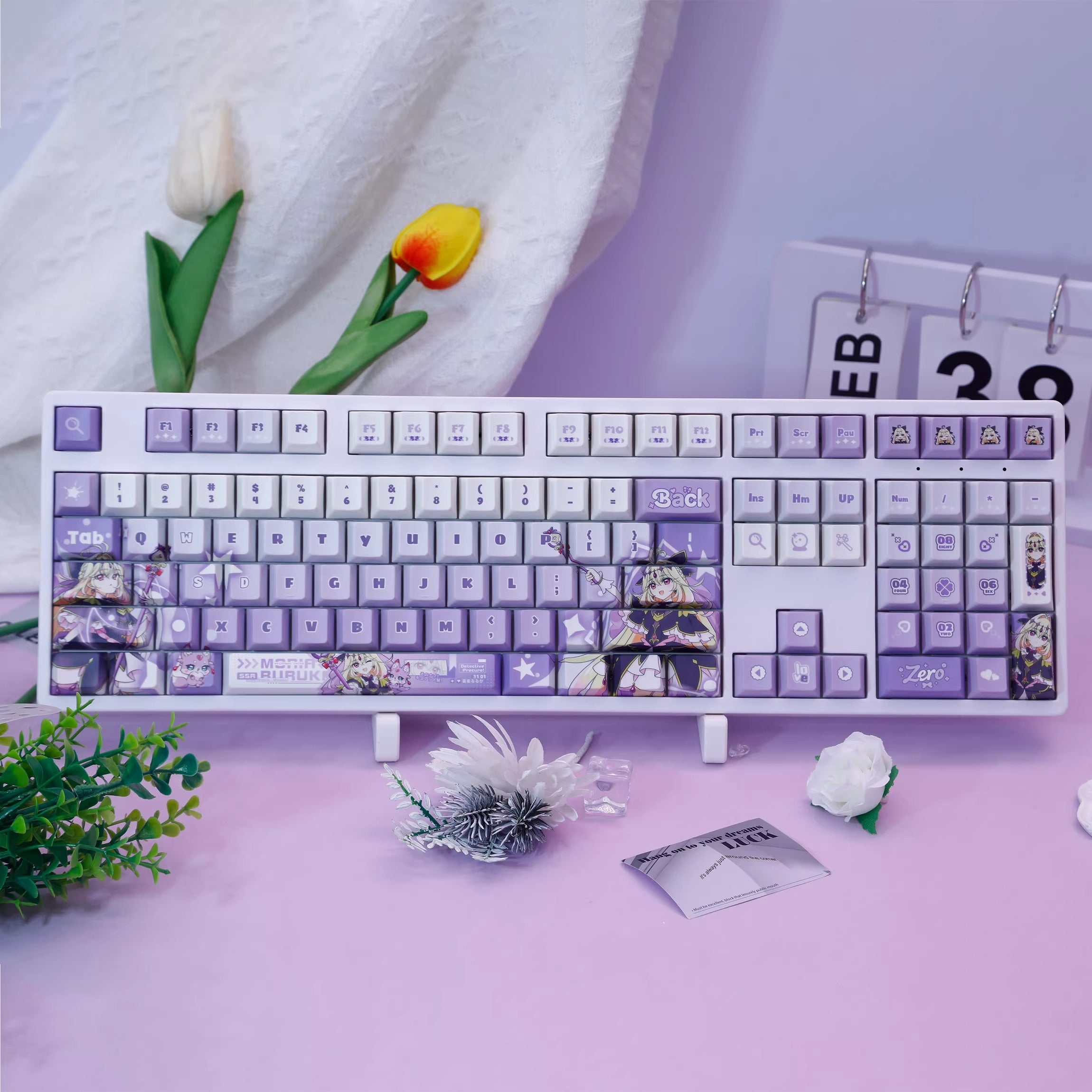 Star Detective Precure! Cure Arcana Shadow Theme Design Keycap, Decorative Keycap Set PBT anime Animation Keycap Mechanical Keyboard Personalized Keycap