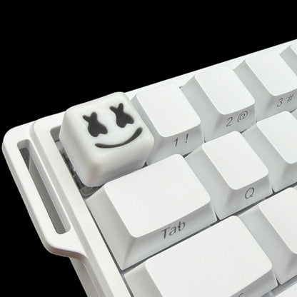 Marshmello marshmallows, personalized keycap customization, handmade creative gift, mechanical keyboard decoration keycaps, trendy cultural creative keycaps