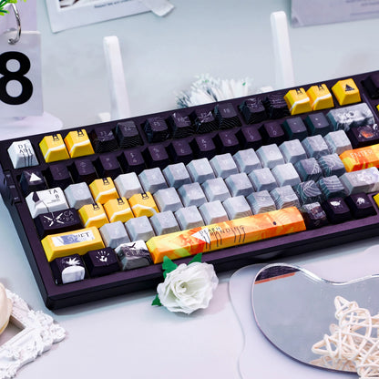Death Stranding theme, PBT material personalized keycap set, anime keycap culture peripheral mechanical keyboard decoration keycaps， Compatible with 61/64/68/75/84/87/104 key mechanical keyboard keycap set