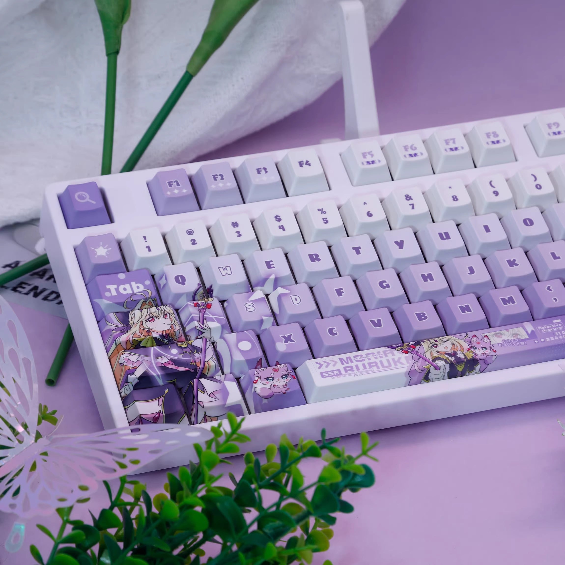 Star Detective Precure! Cure Arcana Shadow Theme Design Keycap, Decorative Keycap Set PBT anime Animation Keycap Mechanical Keyboard Personalized Keycap