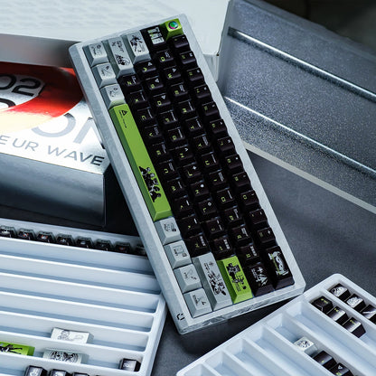 Delta Force themed metallic texture PBT material personalized keycap set, anime and games cultural creative decoration keycap set, compatible with 61/64/68/75/84/87/104 mechanical keyboard