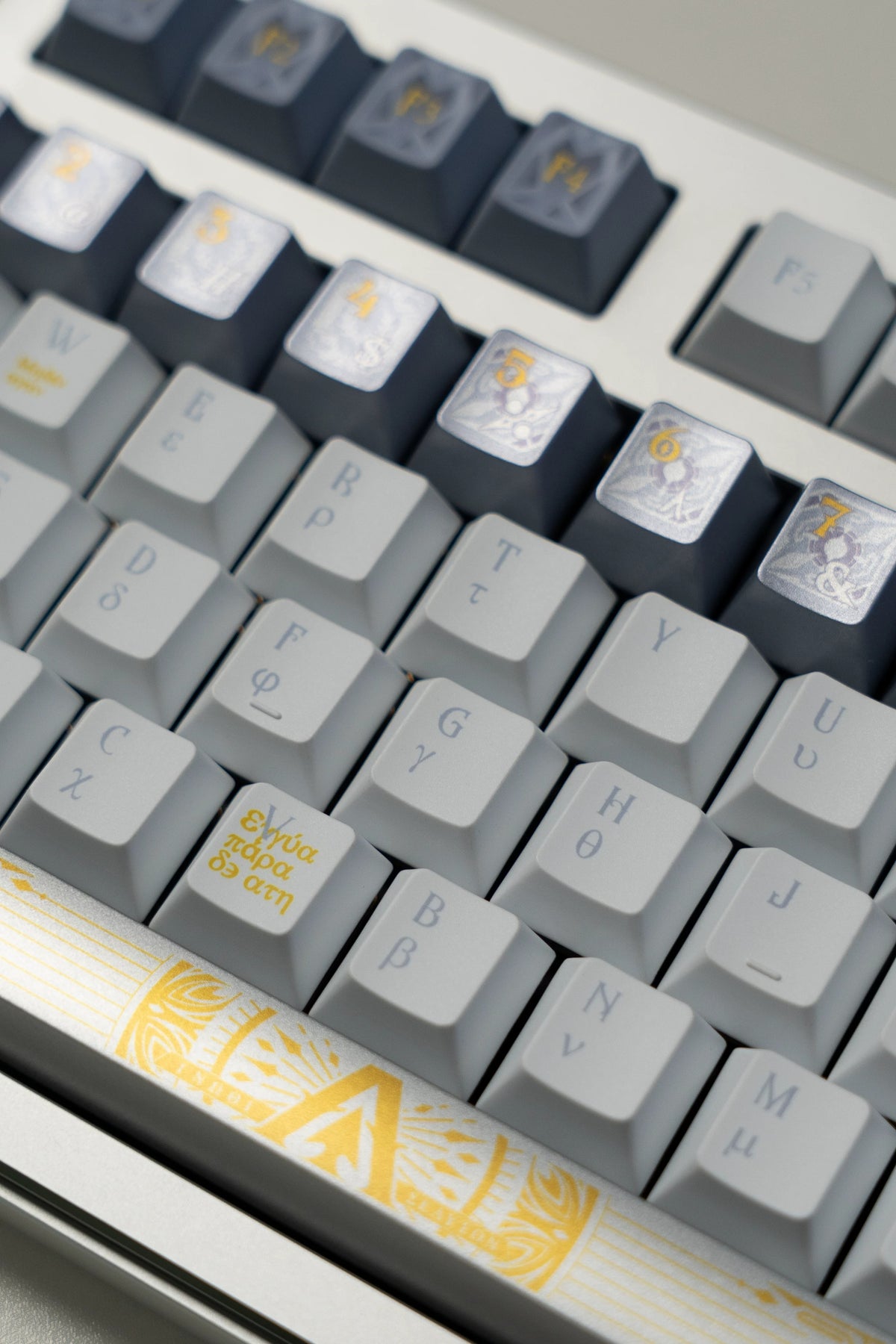 Sun God Apollo, PBT metallic paint texture+ PC material Mechanical Keyboard Replacement Keycap Set, Compatible with 61/64/68/75/84/87/104 Key Mechanical Keyboard Keycap Set