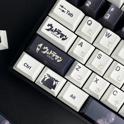 Ultraman series, first generation Ultraman themed personalized keycap set, available in red/black, PBT material original factory highly personalized keycap set, anime and game themed keycaps, suitable for 61/64/68/75/84/87/104 key mechanical keyboards.