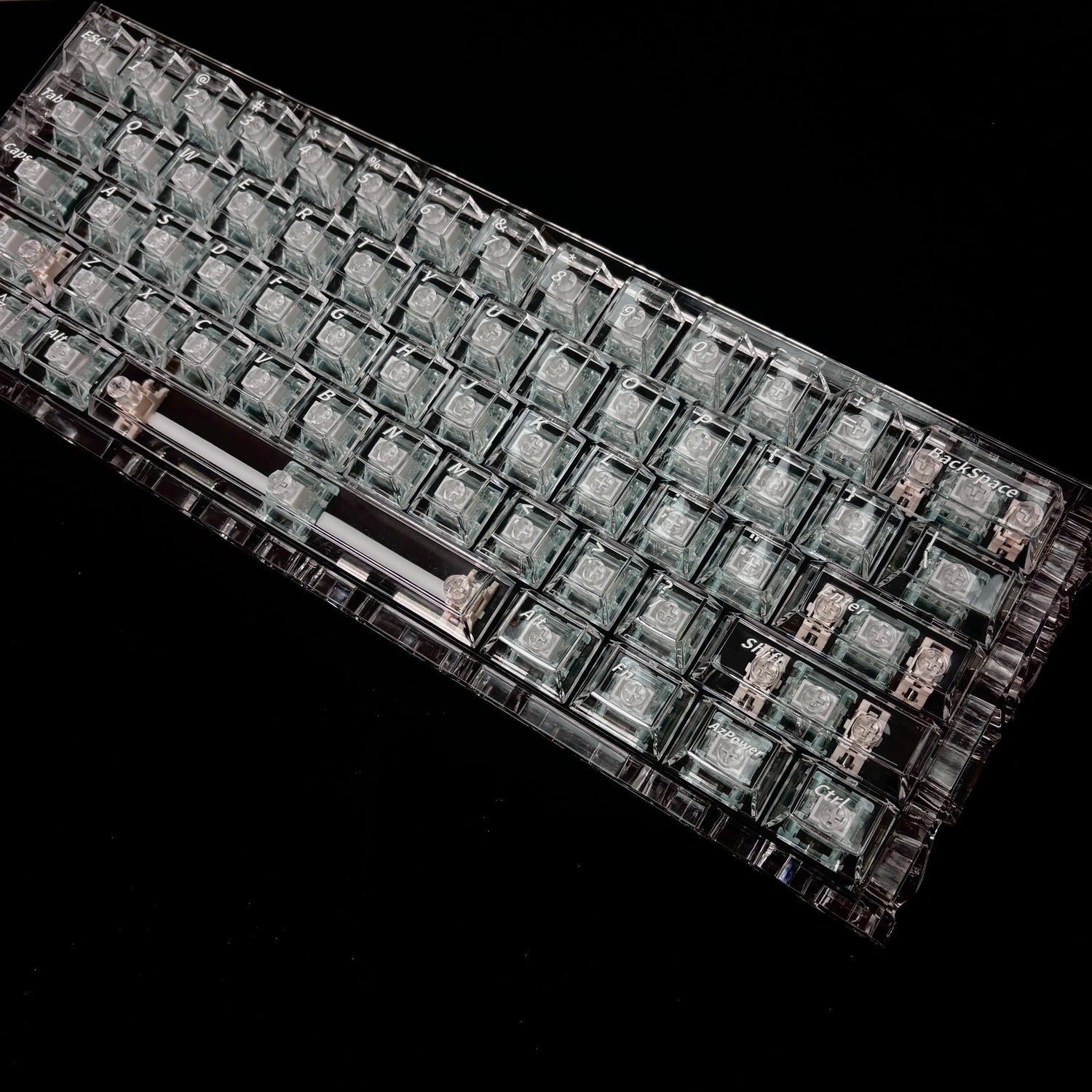 Crystal clear ice effect set with personalized keycaps, natural elements, simple and fashionable mechanical keyboard decoration keycap set