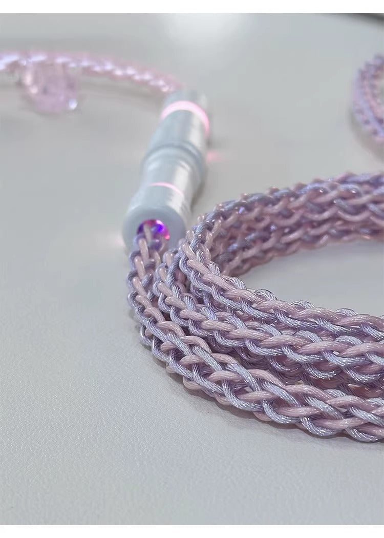 Pink purple single crystal copper, customized manual data cable for aviation plug mechanical keyboard, 8k return rate personalized keyboard cable