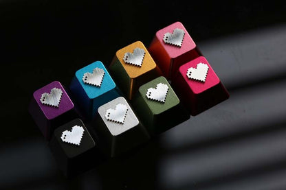 love ❤ Pixel style, metal CNC, aluminum alloy creative decorative keycaps