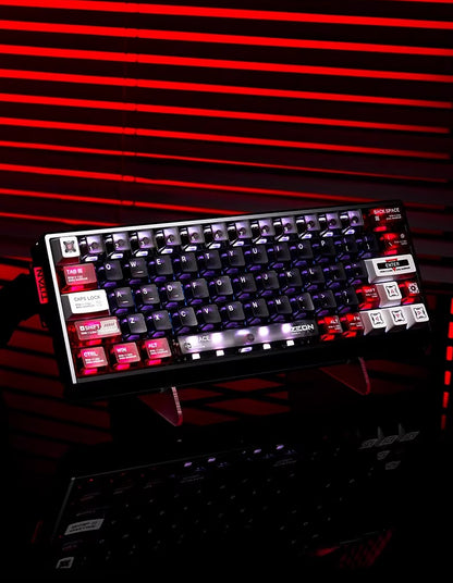 Gundam series, ZEONOGRAPHY theme, 76 key ABS+PC material personalized keycap set, anime and game themed decorative keycaps