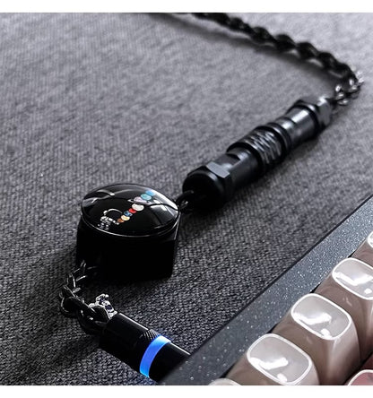 Astronaut theme 1.7m single crystal copper four strand aviation plug customized handmade wire Type-C plug with luminous