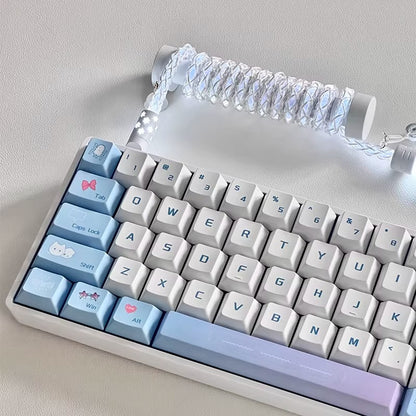 Single crystal copper spiral wire - white light overall white light aviation plug mechanical keyboard custom data cable