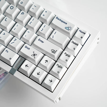 Black/White Holiday Pearl Paint Mechanical Keyboard Keycaps Minimalist Style Decorative Keycaps, PBT Heat Sublimation Original Factory Height, Personalized Keyboard Keycap Set