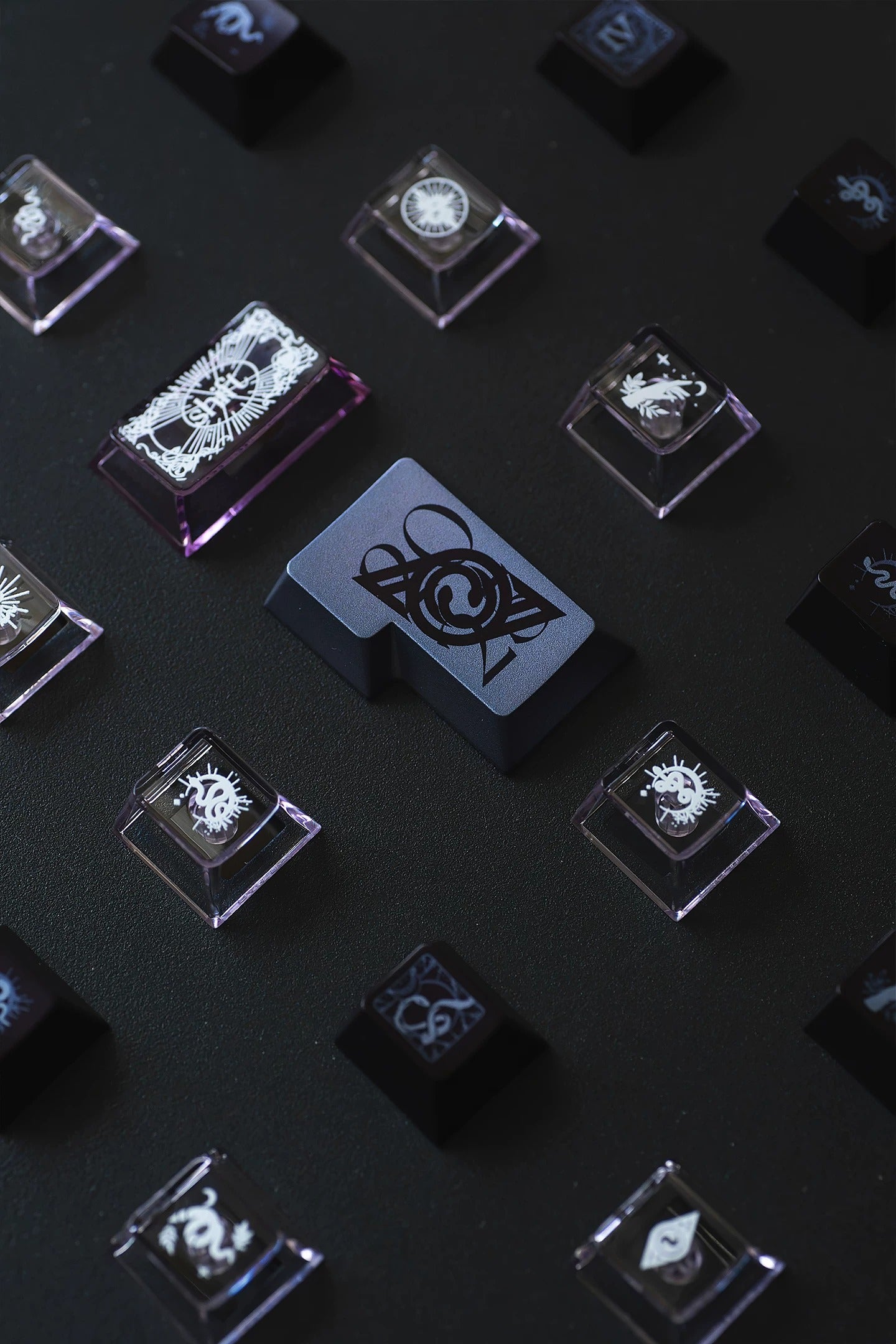 Original design set of dynamic snake theme keycaps, made of PBT material, highly personalized keycap set from the original factory, suitable for 61/64/68/75/84/87/104 key mechanical keyboards in anime and games