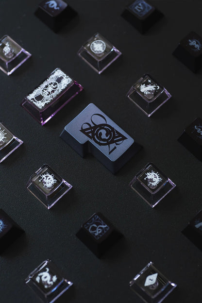 Original design set of dynamic snake theme keycaps, made of PBT material, highly personalized keycap set from the original factory, suitable for 61/64/68/75/84/87/104 key mechanical keyboards in anime and games