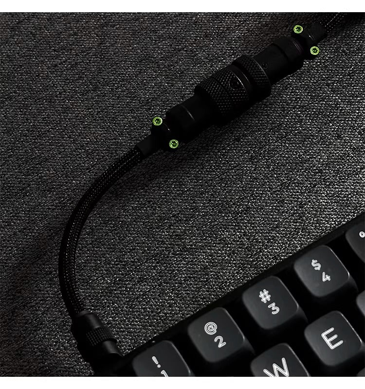 Hand customized three-stage illuminated aviation plug data cable, mechanical keyboard cable supporting magnetic axis keyboard