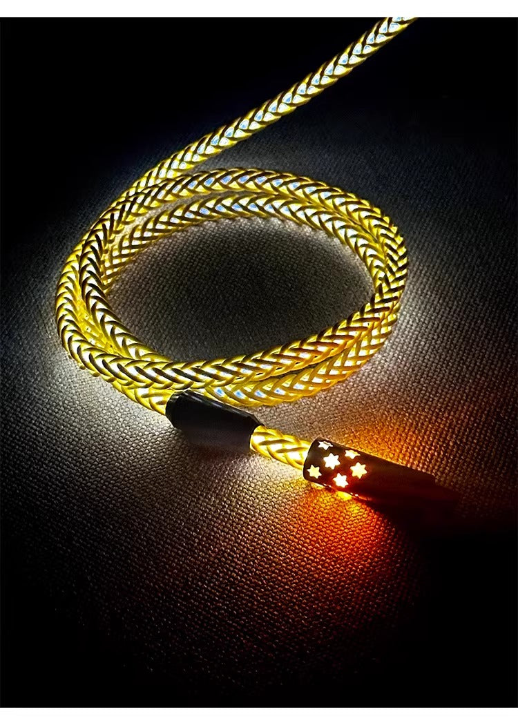 Basic overall luminous single-crystal copper mechanical keyboard customized manual data cable, luminous data cable