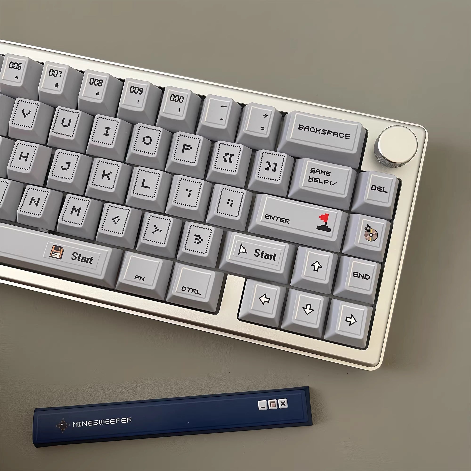 Minesweeper themed design keycap original factory height pbt five sided heat sublimation keycap original mechanical keyboard personalized keycap set