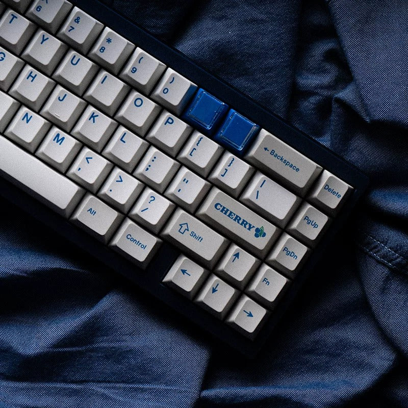 Vintage Blue Classic BLUE Cherry Original High Height PBT Mechanical Keyboard Keycaps, compatible with 61/64/68/75/84/87/104 Mechanical Keyboard Replacement Keycaps