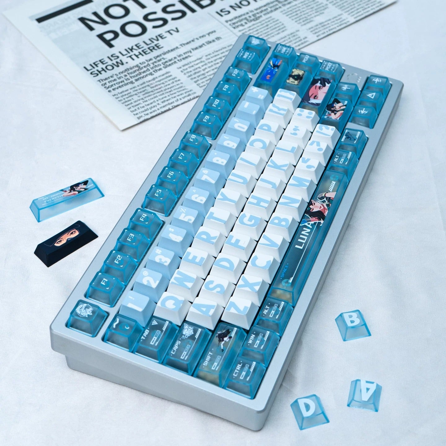 Delta Force themed design kit keycaps, custom set personalized keycap series，PBT+PC material, Original factory height, compatible with 61/64/68/75/84/87/104 mechanical keyboard keycap set