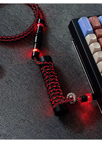 Type-C socket induction magnetic control adjustable light color whole antenna illuminated keyboard aviation plug customized data cable Heichen mechanical keyboard manual data cable