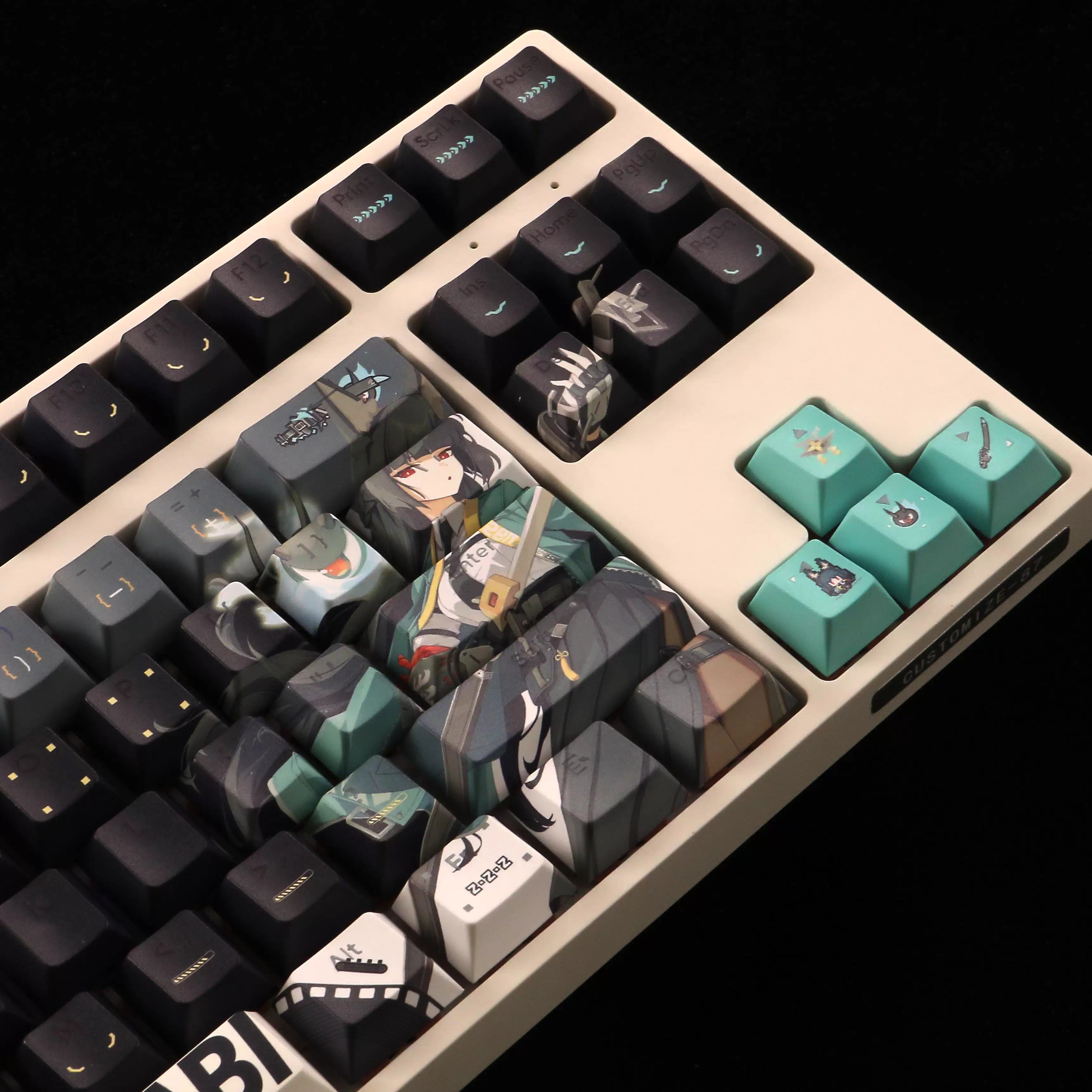 Zenless Zone Zero series, Hoshimi Miyabi theme, PBT material personalized keycap set, anime keycap culture peripheral mechanical keyboard decoration keycaps