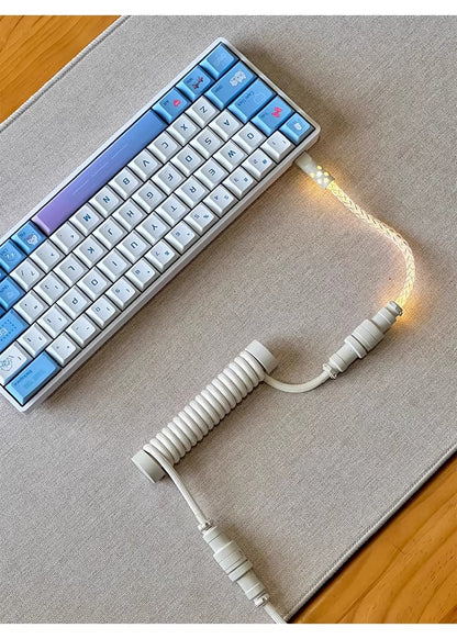 Three segment illuminated aviation plug cable customized keyboard cable 8k customized keyboard data cable