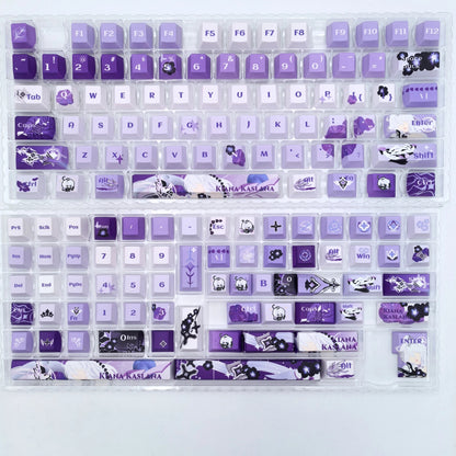 Honkai Impact 3，Kiana Kaslana theme, custom set personalized keycap series, PBT material, compatible with 61/64/68/75/84/87/104 mechanical keyboard keycap set