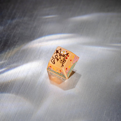 Pok é mon series, Pikachu themed design, keycaps made of aluminum alloy material CNC integrated precision machining personalized keycaps, mechanical keyboard decorative keycaps