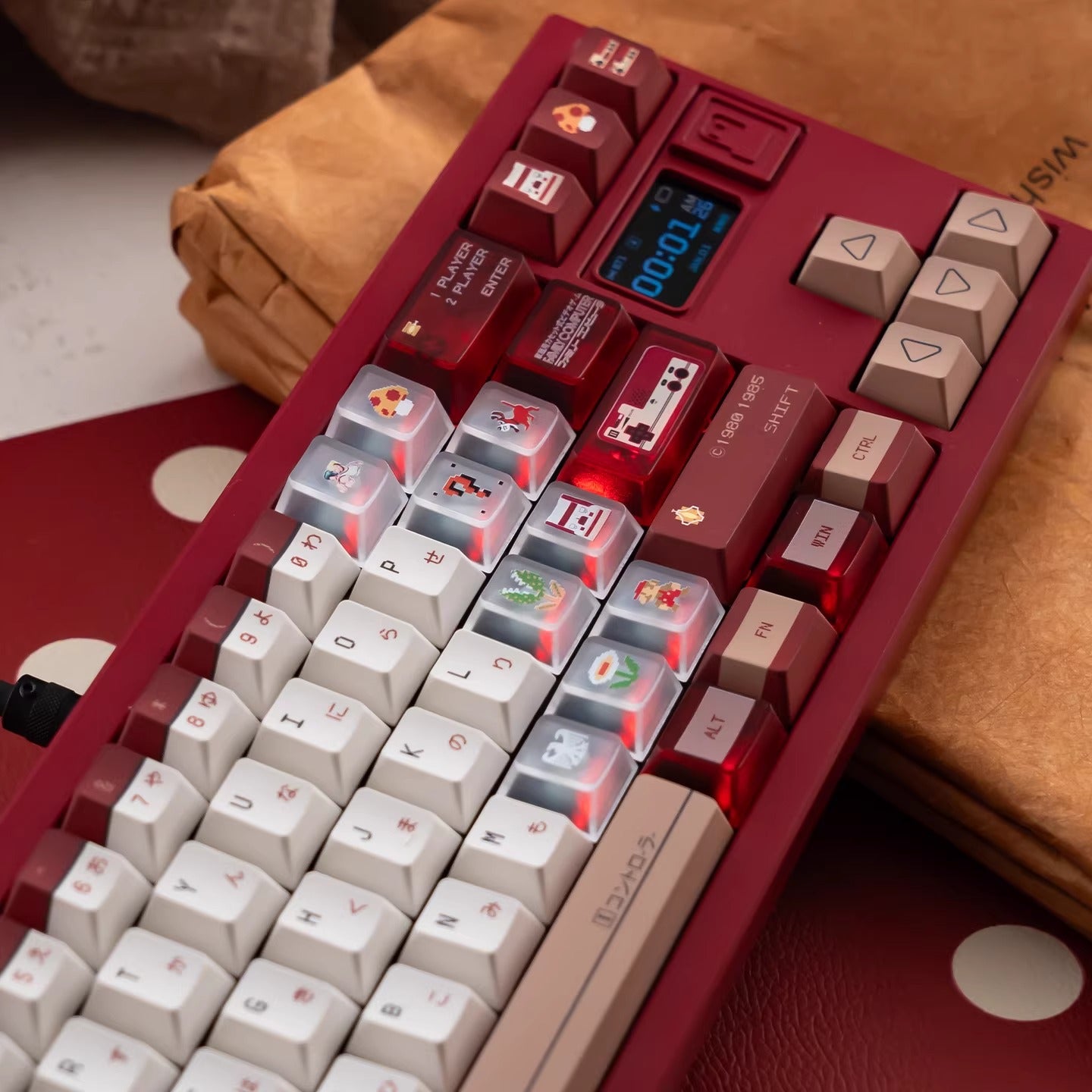Family Computer, Nintendo Entertainment System theme, customized keycap set with PBT+PC sublimation technology, FC keycap set