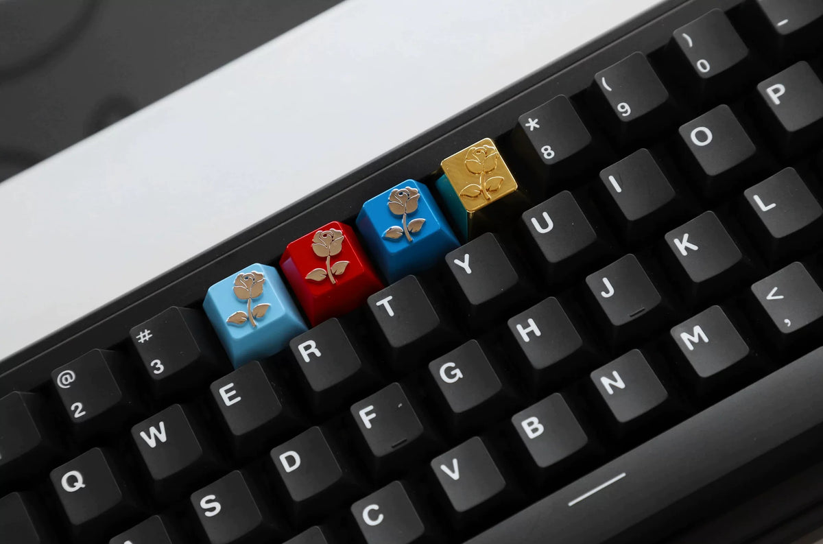 Metal Rose Keycaps, The Bridge of Madison County Metal Personalized Keycaps Original High Zinc Alloy Machine Metal Creative Decorative Keycaps