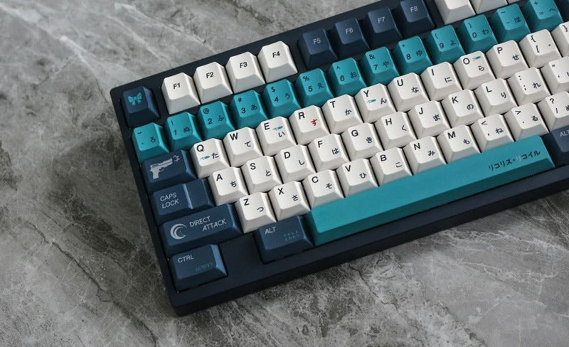 Nishikigi Chisato,  Inoue Takina Theme PBT material personalized key cap set, animation game culture creative decoration key cap set, compatible with 61/64/68/75/84/87/104 key mechanical keyboard