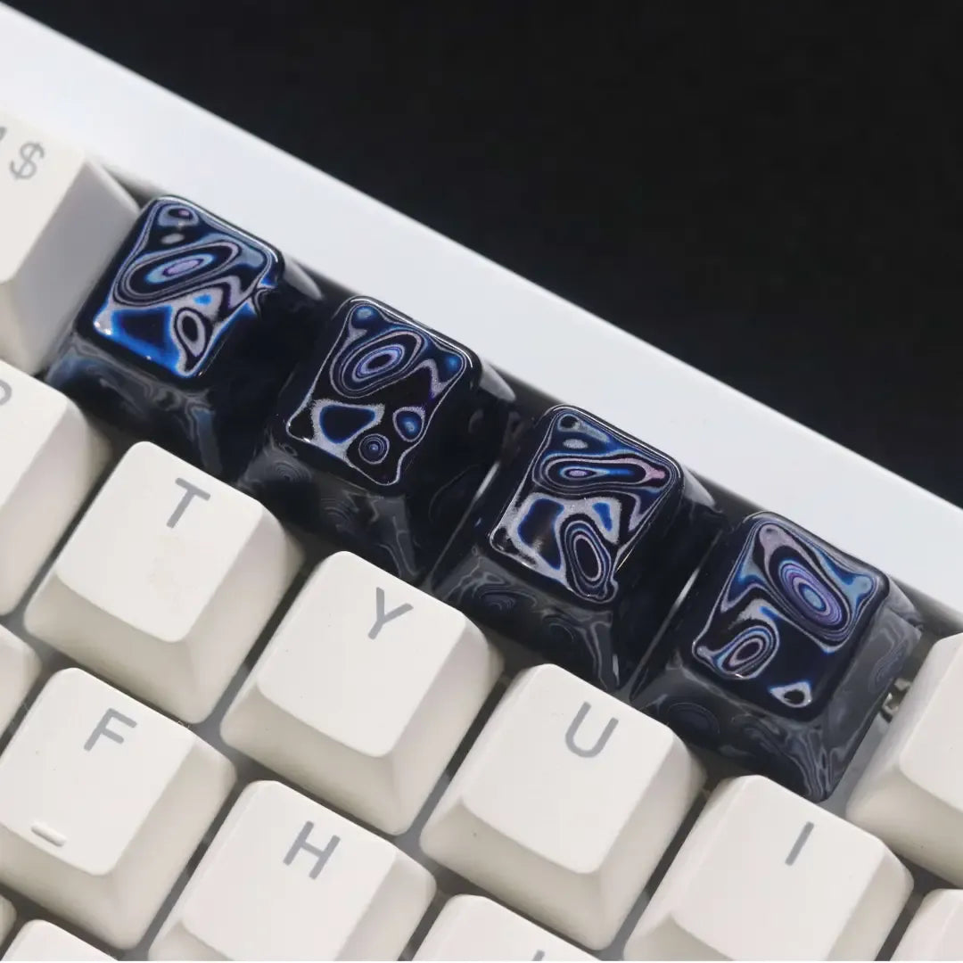 Blue Whirlpool Lacquer, Handcrafted Ceramic Decorative Keycap Paint Craftsmanship Customization Keycap Original Factory Height Keycap