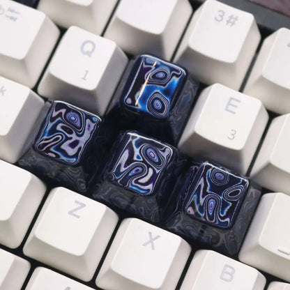 Blue Whirlpool Lacquer, Handcrafted Ceramic Decorative Keycap Paint Craftsmanship Customization Keycap Original Factory Height Keycap