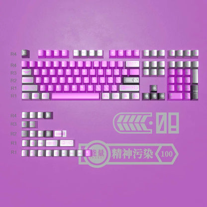 Metal paint texture anime set keycap collection theme design simple keycap replacement set, custom set personalized keycap series，PBT material, Original factory height, compatible with 61/64/68/75/84/87/104 mechanical keyboard keycap set