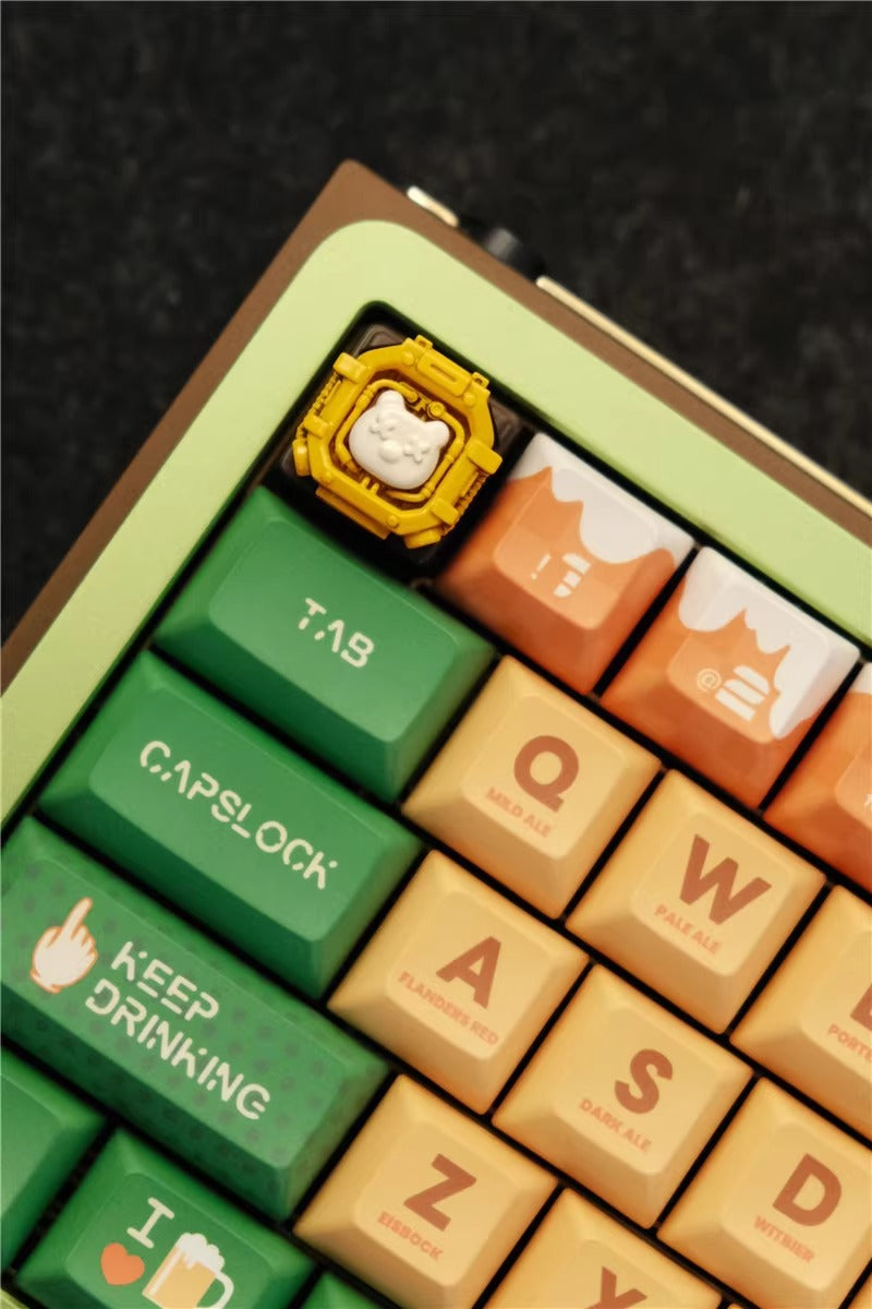 Space capsule themed design, personalized keycap, mechanical keyboard decoration, keycap resin coating, cute and cool mechanical style, mecha style keycap.
