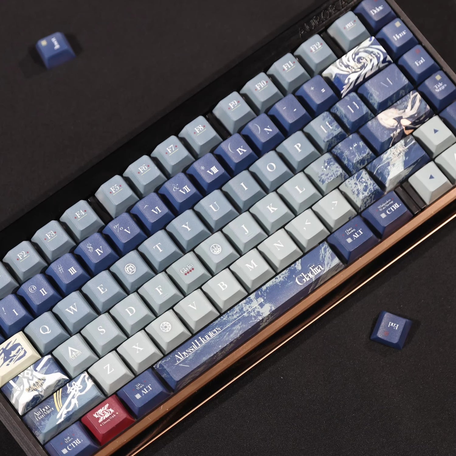 Arknights series,Gladiia theme, custom set personalized keycap series, PBT material, compatible with 61/64/68/75/84/87/104 mechanical keyboard keycap set