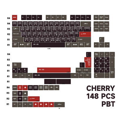HX-20 retro keycap minimalist style factory height, PBT material material personalized keycap set， Simplified mechanical keyboard replacement keycap set, compatible with 61/64/68/75/84/87/104 mechanical keyboard replacement keycap