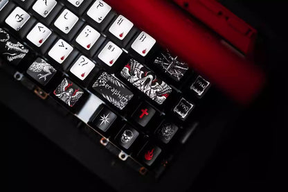 Fallen Angel Theme Design Keycap Metal Paint Pearl Paint Craftsmanship PBT Material Original Factory High Heat Sublimation Craftsmanship High Beauty Customization Personalized Keycap Set