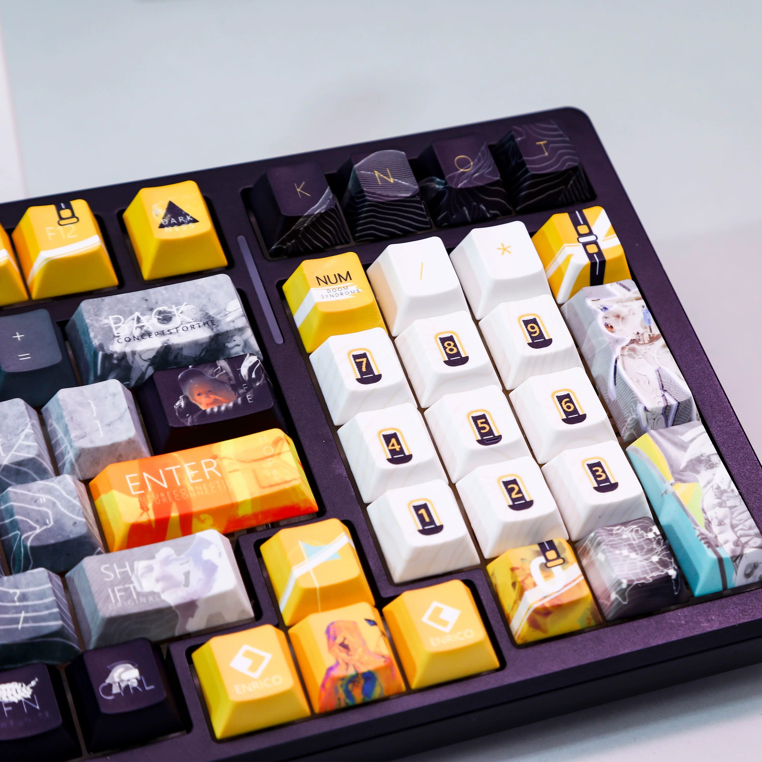 Death Stranding theme, PBT material personalized keycap set, anime keycap culture peripheral mechanical keyboard decoration keycaps， Compatible with 61/64/68/75/84/87/104 key mechanical keyboard keycap set