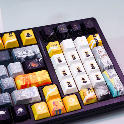 Death Stranding theme, PBT material personalized keycap set, anime keycap culture peripheral mechanical keyboard decoration keycaps， Compatible with 61/64/68/75/84/87/104 key mechanical keyboard keycap set