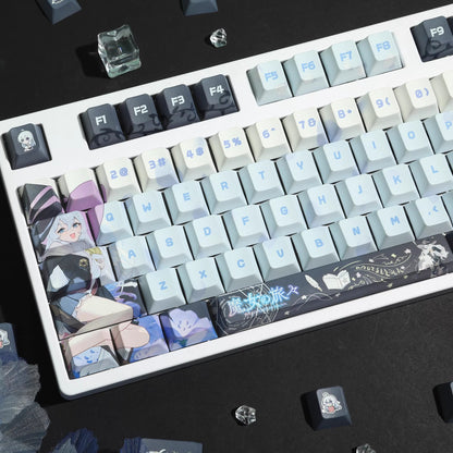 Wandering Witch series, Elaina theme, PBT material personalized keycap set, anime game culture creative decoration keycap set, mechanical keyboard, anime keycap art keycap