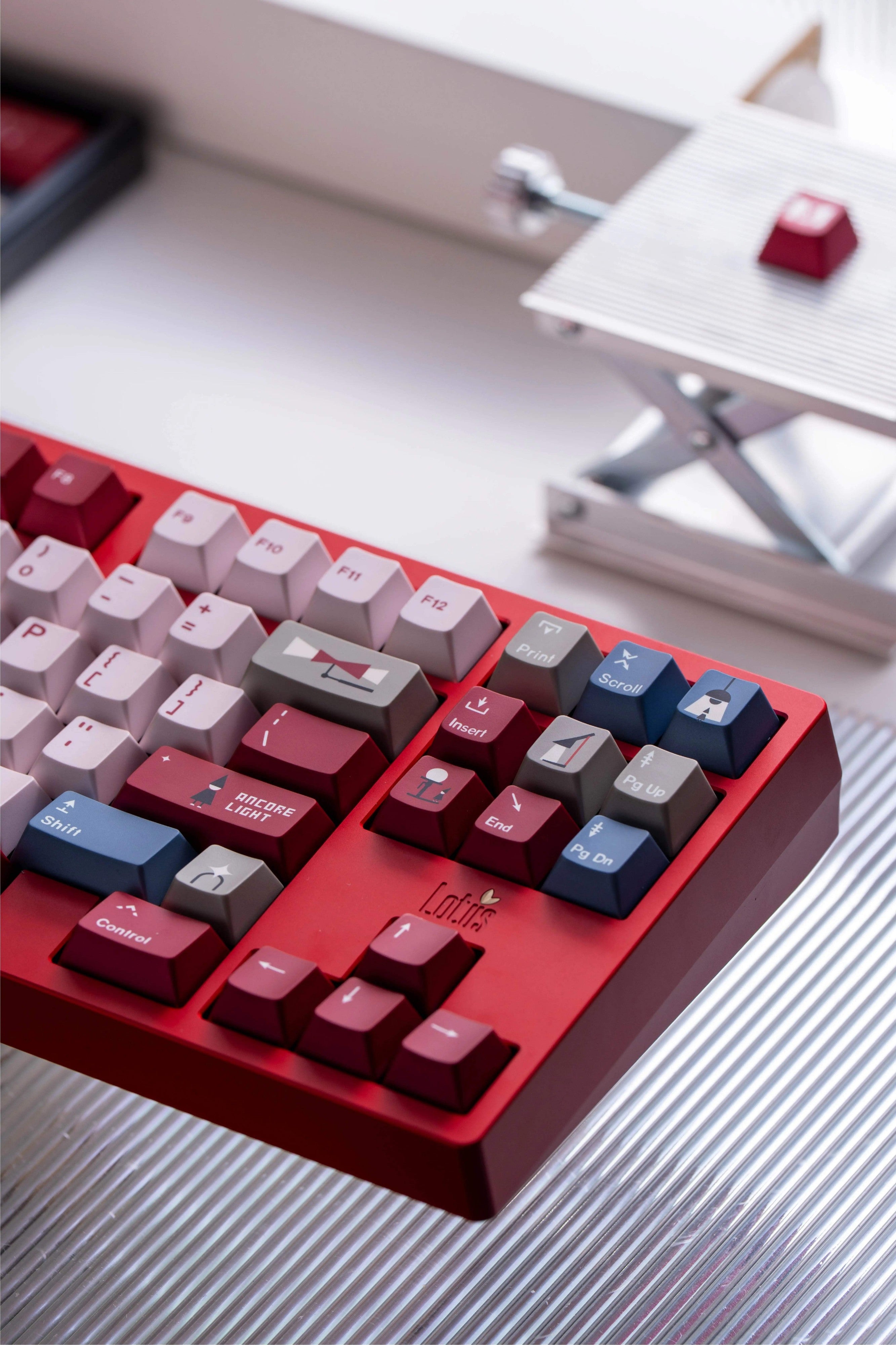Monument Valley, ANCORE LIGHT themed personalized keycap set, soft gloss metallic pink factory high sublimation process keycaps, fully supplemented