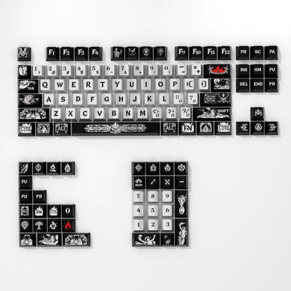 Prometheus metallic paint keycaps, made of PBT material Original Factory Height,  mechanical keyboard replacement keycap set, Compatible with 61/64/68/75/84/87/104 Key Mechanical Keyboard Keycap Set