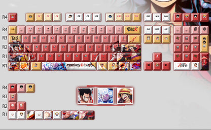 One Piece series personalized keycap set, PBT material, sublimation technology, mechanical keyboard decoration keycap set