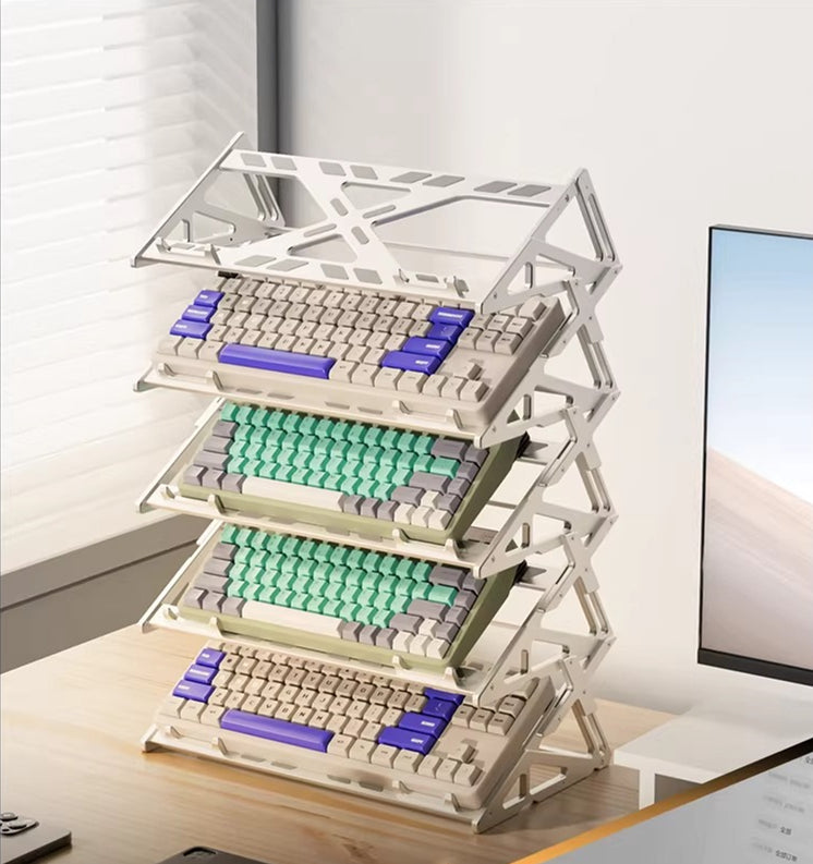 Customized metal anode keyboard bracket, customized mechanical keyboard display stand, double-layer and three-layer desktop storage and decoration bracket