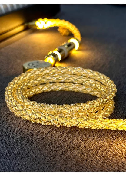 Single crystal copper overall luminous gold/warm light aviation plug customized mechanical keyboard manual data cable